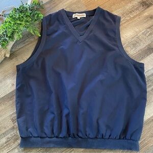 VINTAGE AKWA Navy Pullover Vest, Made in the USA